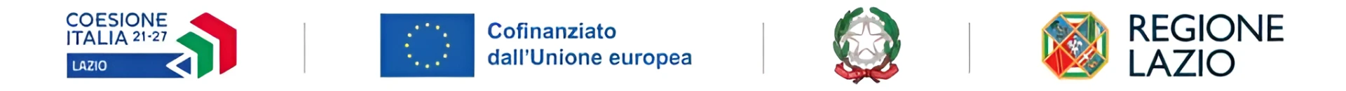 Coesione Italia 21-27 Lazio, Cofinanziato dall'Unione europea, Repubblica Italiana, Regione Lazio
